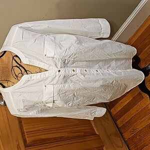 Long sleeve white dress shirt gold button ACCENTS Grand & Greene brand XL